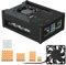 Bruphny Caja para Raspberry Pi 5 con 4pin PWM Silencioso 40 * 40 * 10mm Ventilador 4 Refrigeracion Cobre Disipador (Case Compatible con Raspberry Pi 5 Oficial Activo disipador)