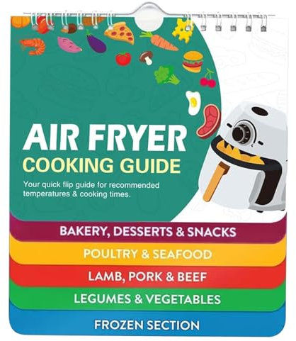 Air Fryer Cheat Sheet Magnets Cooking Guide Booklet - Air Fryer Cooking Guide - Magnetic List Planner Chart for Weight Loss, Low Carb Ketogenic Meal Plan, Baking (C)