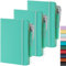 NIRMIRO Kleines Taschen-Tagebuch, Notizbuch, 9,4 x 14,5 cm, mit Stift, A6 Mini-Notizblock für Damen/Herren, 408 Seiten, 100 g/m² liniertes Papier, Notizblöcke, Leder, Grün, 3 Stück