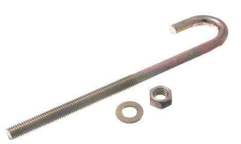 4 X BZP Steel Roofing Hook Bolts + Nuts & Washers M200mm