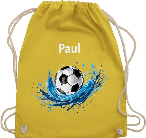 Turnbeutel Rucksack - Fußball Geschenk Fußballfan Geschenke Fußballbegeisterte I Fußballliebe - Unisize - Gelb - turnsack jungen kinder stoffbeutel kindergarten fussball name beutel