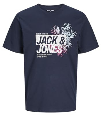 JACK & JONES Herren Shirt Kurzarmshirt T-Shirt JJJAXON Tee SS Crew Neck LN