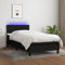 SECOLI Boxspringbett 90x190 mit matratze,LED Polsterbett 90x190 Bett 90x190 mit matratze und lattenrost Bett mit matratze 90x190 komplett-Schwarz-90 x 190 cm