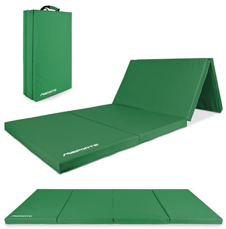 MSPORTS Turnmatte Premium klappbare Weichbodenmatte 190 x 80 x 5 cm Gymnastikmatte Sportmatte für zuhause Kinder Erwachsene (Grün, 190 x 80 x 5 cm)