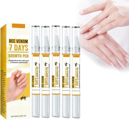 NailPlus Strong Bee Venom 7 Day Growth Nail Gel, Nailplus Strong 7 Days Growth Nail Gel, Bee Venom Nail Treatment Serum, Nail Growth and Repair Serum, Moisturizing and Repairing, 4ml (5pc)