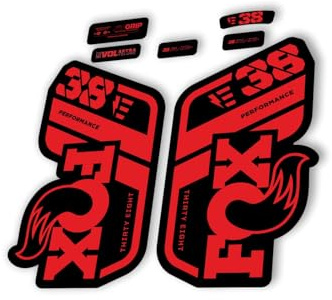 Gabel-Ersatzaufkleber, kompatibel mit Fox 38 2021 Performance E Bike Serie, Rot (matt)