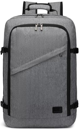 Kono Travel Cabin Bag 55x35x20cm Underseat Flight Carry On Backpack Grey | Lightweight Spacious Duffle Bag, Multiple Pockets, Smooth Zippers, Separated Storage, For Business Overnight Trips