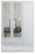 URBAN FURNISHING Modern 3-Door Wardrobe with Mirror & 2 Bottom Drawers – Glossy Finish, Bedroom Closet Armoire with Hanging Space & Storage Shelves, (WHITE)