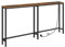 HOOBRO Mesa de Consola Estrecha con Toma de Corriente y Puerto USB, Mesa de Entrada con Estación de Carga, Mesa de Sofá, Mesa Auxiliar, para Entrada, Pasillo, Sala de Estar, Marrón Rústico EBF165CXG01