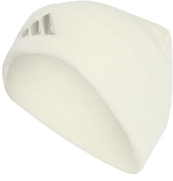adidas Unisex NEW Logo Beanie Cuff, Cream White/Wonder Alumina, XS-S