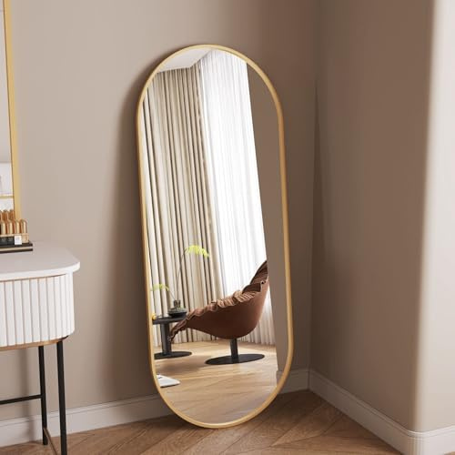 Jobu | Gold – 120x40cm Double Arched Full Length Wall Mirror – Modern Vertical or Horizontal Hallway or Entry Mirror | Emi