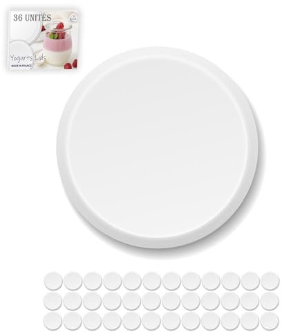 XILMARK 36 Couvercles Pot Yaourt Réutilisables, Couvercles pour Pot de Yaourt en Verre type La Laitière, Bouchon Yaourt avec Les bocaux en Verre du Commerce 56 mm fabriqué en France set 36 unites