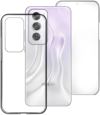 Max Power Digital Cover per Oppo Reno 12 Pro Silicone Trasparente Housing Antiurto Doppio Lato 360 Gradi Doppio Strato Anteriore e Posteriore Custodia Protettiva Case
