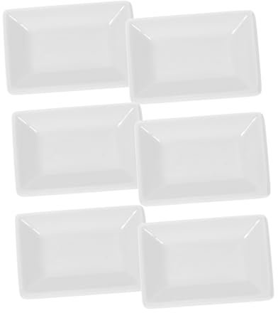 Cabilock Bandeja De Aperitivos De Cerámica Bandeja Rectangular Para Salsa y Especias 6 Unidades Resistente y Duradera