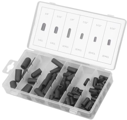80Pcs Vacuum Hat Plug Assortment Kit PVC High Temperature Resistant Leakage Proof Vacuum Hat 5/32in to 3/8in Black, 3/16'' 5/16'' 7/32'' 1/4'' 5/32'' 3/8'' 1/8'' 1/2'' 5/8''