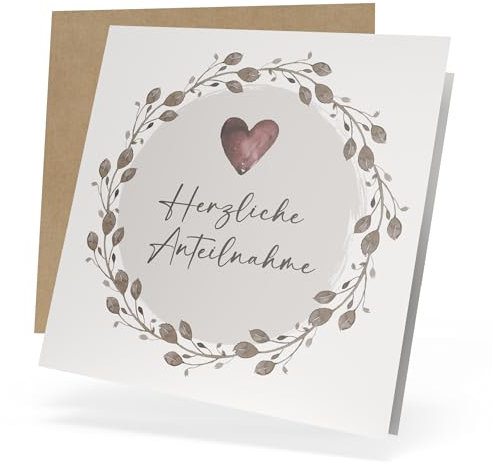 Creatastic® - Trauerkarte mit Umschlag [einfühlsame Klappkarte mit Kuvert] 14,8x14,8 cm | Trauerkarte besonders | Beileidskarte | Kondolenzkarte