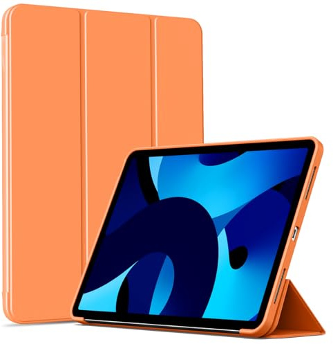 IAMKHO Hülle für iPad Air 11 Zoll M4/M3/M2 (2026/2025/2024), iPad Air 5/4 (10,9-Zoll, Modell 2022/2020, 5./4. Generation), Weicher TPU Stoßfeste Schutzhülle mit Auto Schlafen/Wachen (Orange)