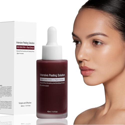 Fruchtsäurepeeling Gesicht für glatte Haut, AHA + BHA + PHA Peeling Solution, Fruchtsäureessenz Flüssige, Aha Bha Peeling mit Pflanzenextrakte, Pickelmale Entfernen und Poren Verkleinern