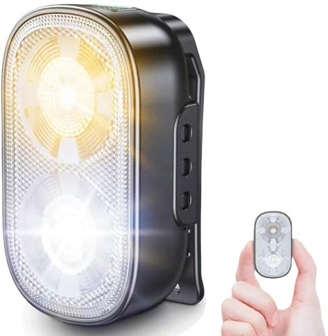 Zewdov 500LM Ultra Bright Mini Clip-on Flashlight Rechargeable, 10 Modes Hands-Free Pocket EDC Small Flashlight, Waterproof Running Lights for Runners/Emergency/Work/Hiking, Commercial Strobe Light