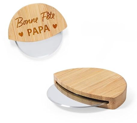 Roulette pizza taglio personalizzabile – Roulette per pizza in bambù incisione testi/loghi [ Accessorio pizzaiolo]