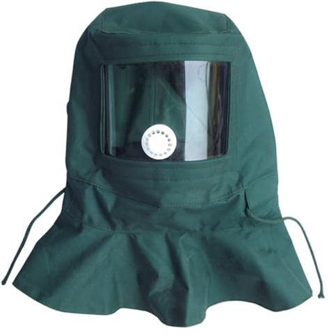 Capucha de chorro de arena, máscara de capucha Clear Vision con cuerda ajustable, máscara protectora contra el polvo y el viento para pulido, chorro de arena, pintura, recubrimiento en polvo y chorro