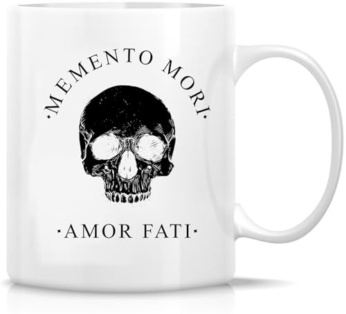beidseitig bedruckt Tasse Stoische Philosophie Memen to Mori Amor Fati Skull Stoicism Kaffeetassen lustig Kaffeetasse für Männer Kaffee 330ml