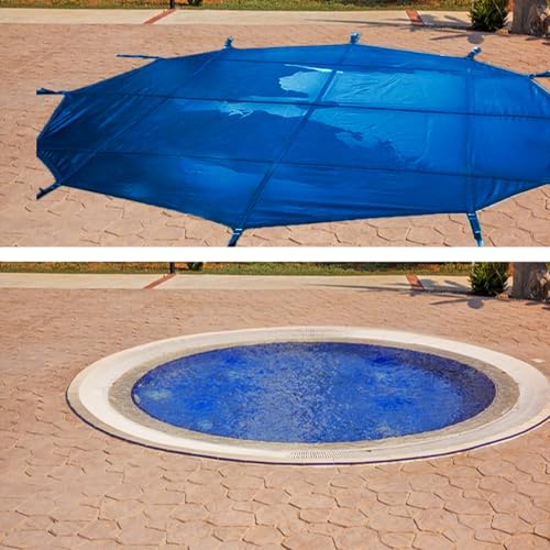 LZMZMQ Pool Sicherheitsabdeckung Poolabdeckungen Für Aufstellpools 730cm Winter, Schwimmbeckenabdeckungen Mit Sicherheitsnetz, Harte Cubierta para Piscina/Laubabdeckung,(Blue,10ft/300cm)