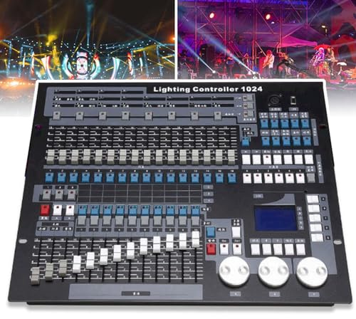 DMX Controller, 1024-Channel Stage Lighting Console, DMX 512 DJ Equipment, English Dimmer for RGB, CMYK, Color and GOBO Graphics