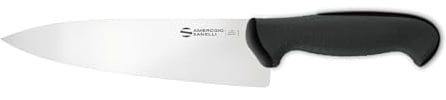 Ambrogio Sanelli, Linea Tecna Trinciante cuoco cm 20 NERO con Lama in Acciaio Inox NitroB e Manico Ergonomico a grip evoluto, Coltello Professionale, Made in Italy