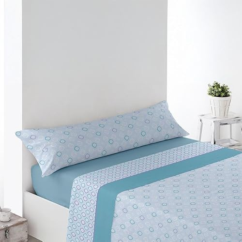 Rufino Díaz Juego Sábanas Pirineo Zayas Invierno 3 Piezas (Azul - 105 cm) - Taco Extra Suave para Adultos e Infantil - Sensación acogedora y de Confort