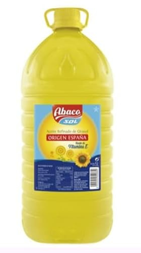 Huile de tournesol ABACO – Bidon 5 L – Huile de cuisson raffinée – Cuisine, friture & salades