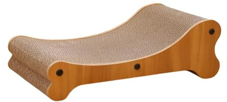 Dualoai Rascador para Gatos Fabricado en Cartón Corrugado Y MDF. Protege Muebles, Camas, Y Sofás de Salón. Cómodo para Afilar, Apto para Gatos Pequeños, Sillón Reclinable