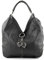 modamoda de - ital Handtasche Shopper Schultertasche Leder 330, Schwarz, siehe Beschreibung