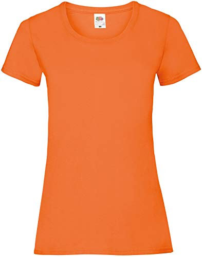 FRUIT OF THE LOOM Women's Valueweight Short Sleeve T Shirt, Orange, M UK