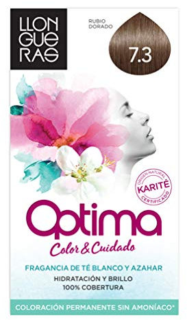 Llongueras Optima Tinte de Cabello Permanente sin Amoniaco Tono #7.3 Rubio Medio Dorado