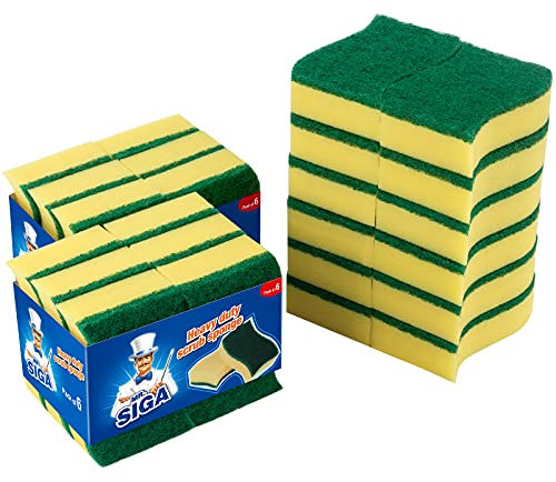 MR.SIGA Putzschwamm Spülschwamm Küchenschwamm Zweiseitig Reinigungsschwamm Fleckenentferner Scheuerschwamm, 24 Stück, Größe: 11 x 7 x 3cm