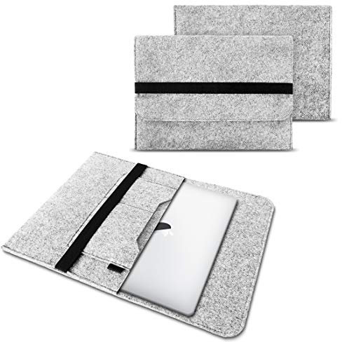 NAUC Laptop Tasche Sleeve Hülle Schutztasche Filz Cover für Tablets und Notebooks Farbauswahl kompatibel mit Samsung Apple Asus Medion Lenovo, Farben:Hell Grau, Größe:11-11.6 Zoll