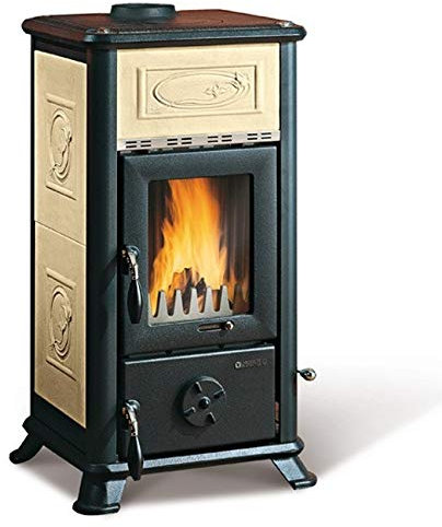 La Nordica Stufa a Legna Forno Camino Dorella L8 x Pergamentgrau 6,8 Kw