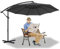 AufuN Alu Sonnenschirme 300cm mit kurbel UV Schutz 40+ - Dunkelgrau balkonschirm gartenschirm höhenverstellbarer (Dunkelgrau)