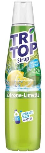 TRi TOP Getränkesirup Zitrone-Limette 1 x 600ml | Sirup für Wassersprudler | 1 Flasche ergibt ca. 5 Liter Erfrischungsgetränk