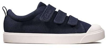 Clarks Unisex Kids City Vibe Low Top Sneakers, Blue Navy Canvas Navy Canvas, 11.5 UK Child