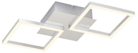 BRILONER - LED Deckenlampe mit warmweißer Lichtfarbe, schwenkbar, je 5,5 Watt, je 500 Lumen, Lampe, LED Deckenleuchte, Wohnzimmerlampe, Schlafzimmerlampe, Küchenlampe, 47x22,6x7,3 cm, Chrom-Alu