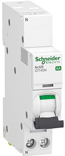 Schneider Electric - Acti9 iDT40N XA - disjoncteur modulaire - auto/vis 1P+N C 40A 6000A/10kA - A9PA4640
