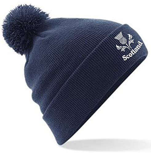 Ranks Beanie-Mütze, Bestickt, Schottlanddistel, Marineblau