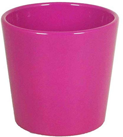 INNA-Glas Keramik Orchideenvase, Ø13,5cm, 12,5cm, pink - Pflanztopf/Orchideen-Blumentopf