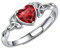 ChicSilver 925 Sterling Silber Ringe Frauen Verstellbare Ring Damen Bling Ring mit Zirkonia Keltischer Knot Ring mit Geburtstein Januar Granat Fingerring Eheringe Verlobungsring Schmuck für Freundin