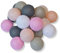 Qbis 20 Cotton Ball Fairy Lights, with Optional Timer - USB or Battery Operated LED String Lights for Bedroom Decor (Pink, White, Peach, Grey)