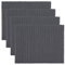 LINUM Uni 4-er Pack Tischsets 35x46 cm, 100% Gerippte Baumwolle, Abwaschbar, Granitgrau