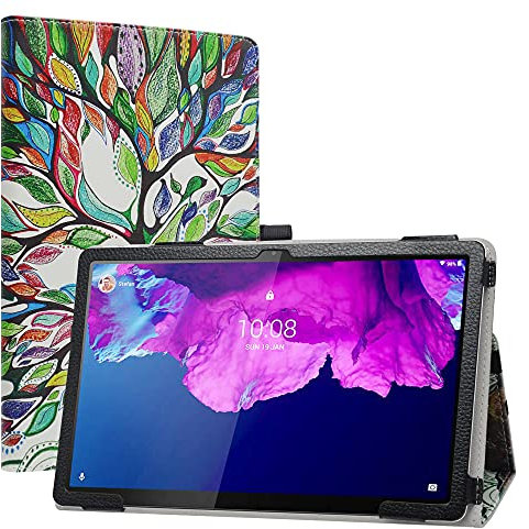 Labanema Coque avec Lenovo Tab P11, Slim Fit Cuir PU étui Housse Fin et Pliable Coque pour 11 Lenovo Tab P11 /P11 Plus /P11 5G (TB-J606F /J616F /J607Z) Tablet - Love Tree