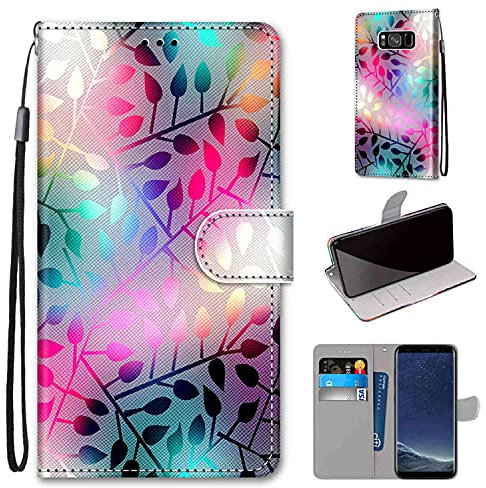 TOMYOU Hülle für Samsung Galaxy S8, Stoßfestes Flip-Holster, Premium Leder PU Handyhülle, Flip Case Wallet mit [Magnetic Closure] für Samsung Galaxy S8